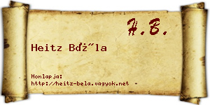 Heitz Béla névjegykártya